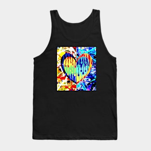 Hot Heart Graffiti Vibes Art by LowEndGraphic Tank Top